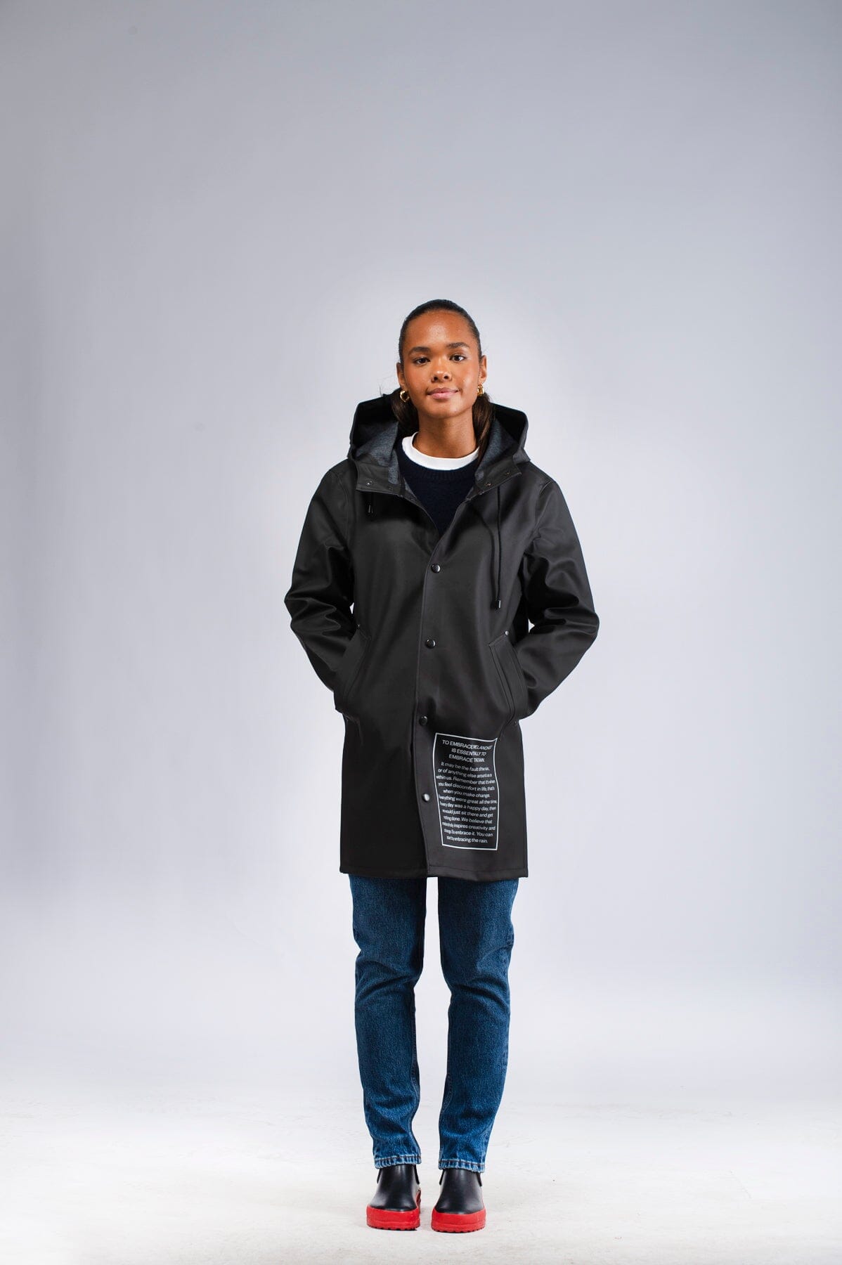 Stutterheim Stockholm Text Print Black Ytterplagg