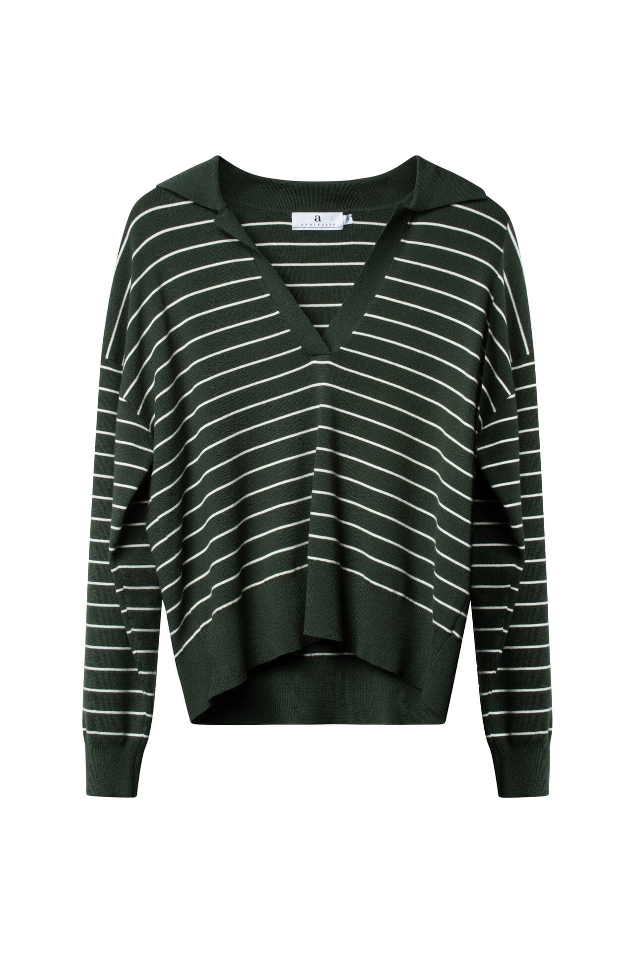ArnieSays: LES Stripe Dk Green/Offwhite Genser