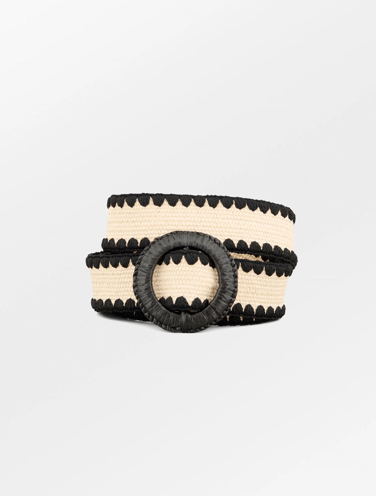 Crochet Slim Zia Belt Nature/Black