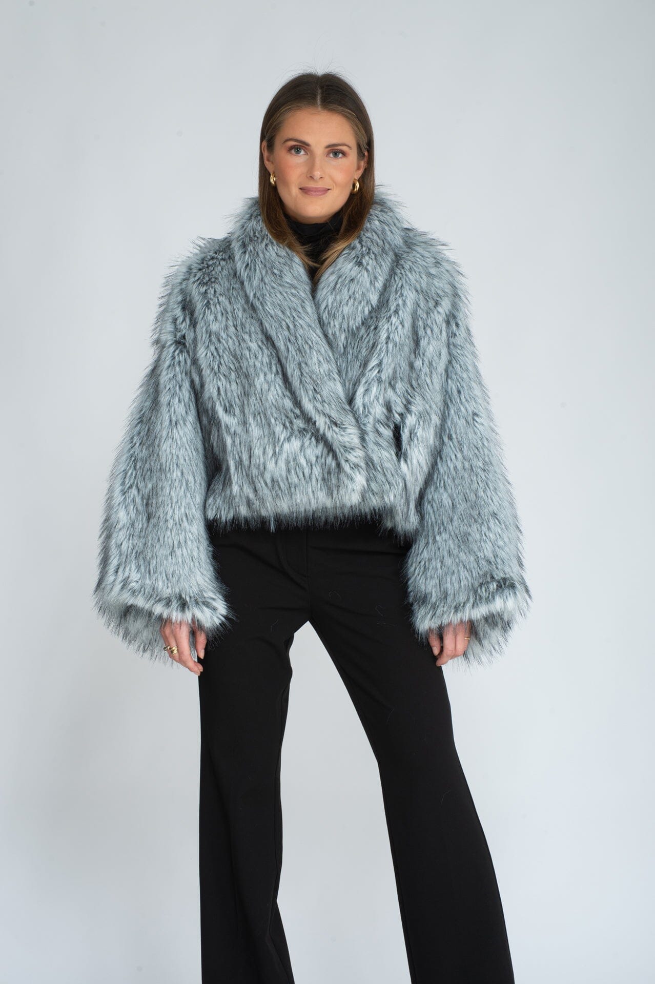 MeiMeiJ Fur Coat Grey Ytterplagg