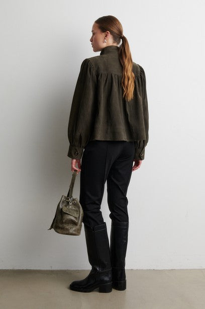 Zonie Suede Jacket Black Olive