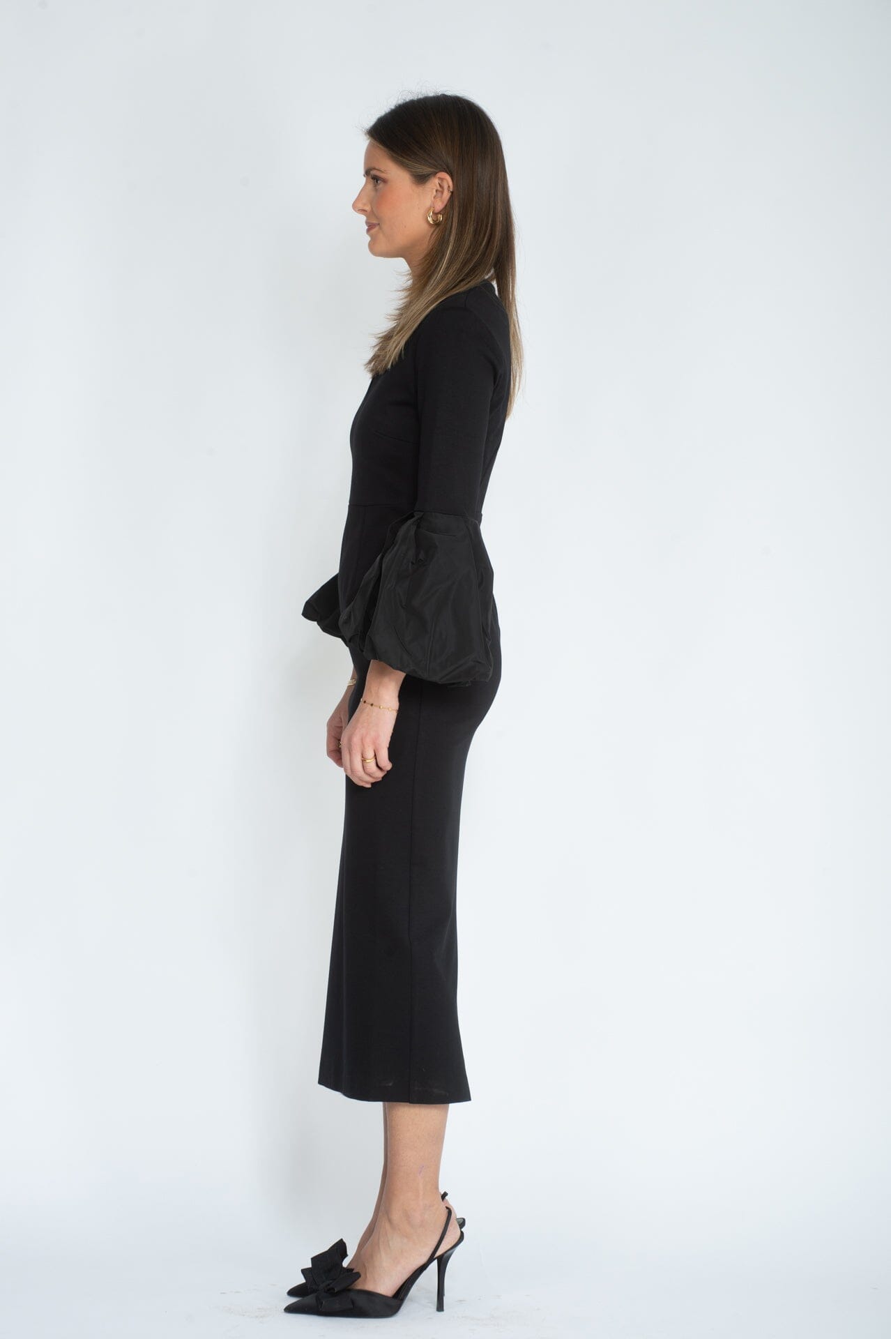 MeiMeiJ Dress with V-neck Black Kjole