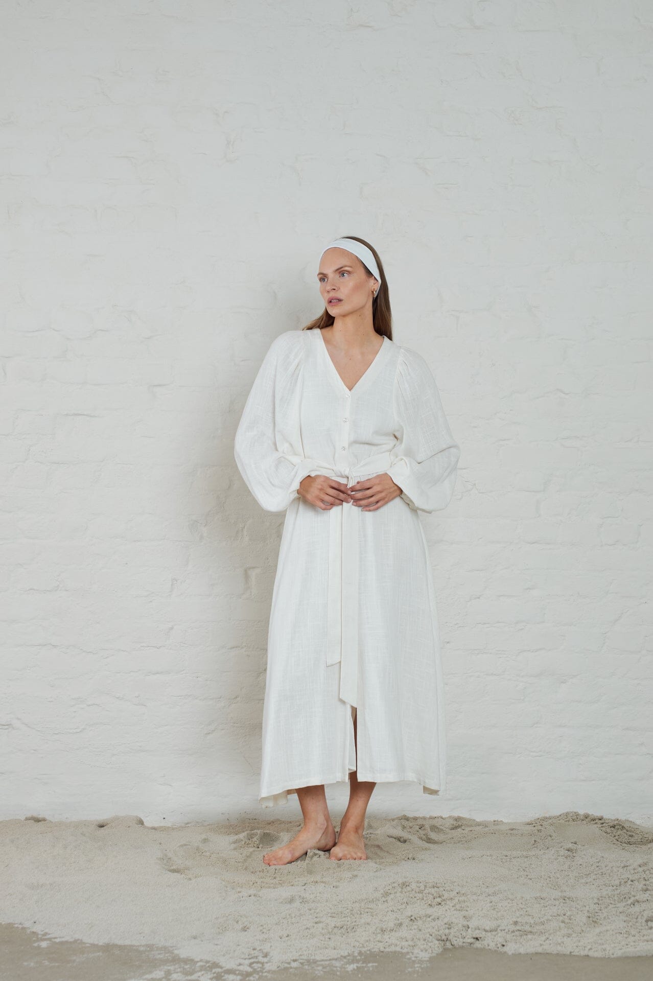 ArnieSays: Milla Linen Blend Offwhite Kjole
