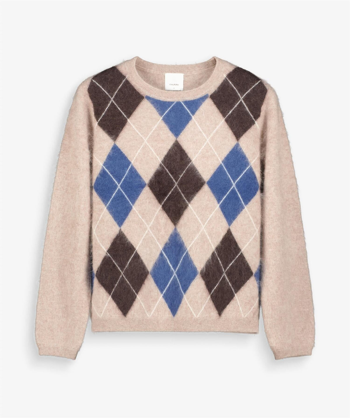 Aurora Argyle Cashmere Pull Taupe Genser