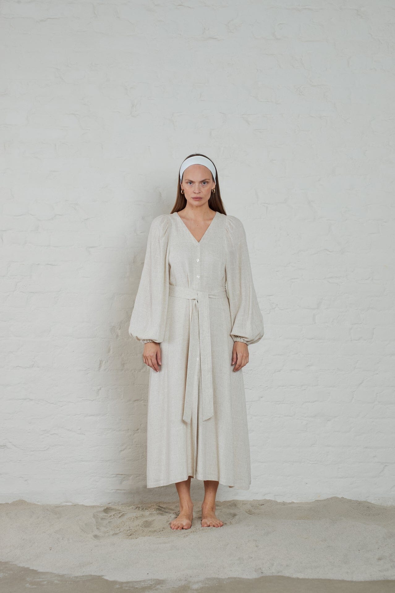 ArnieSays: Milla Linen Blend Ecru Melange Kjole