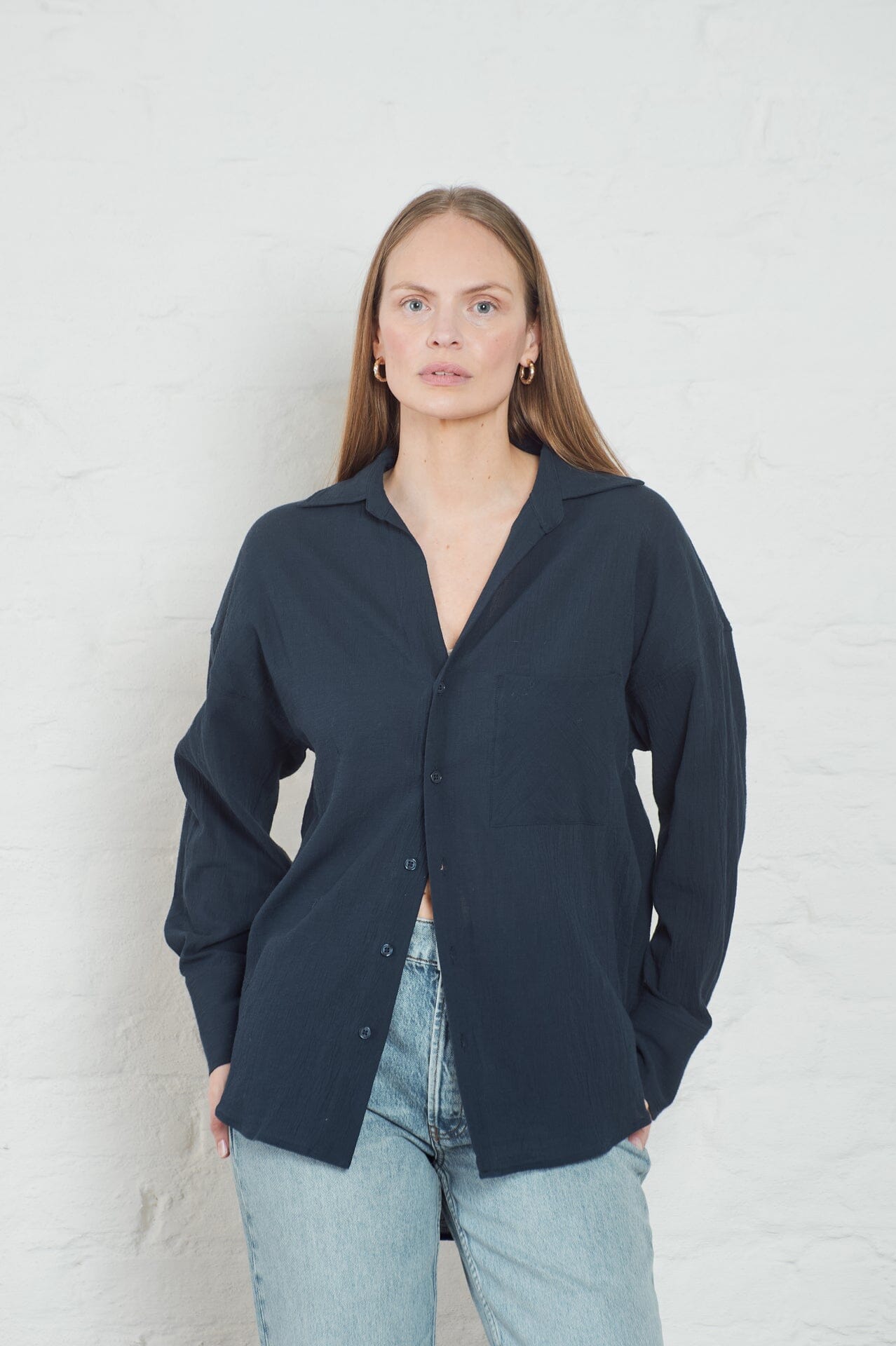 ArnieSays: Rocha Crinkled Dk Navy Skjorte