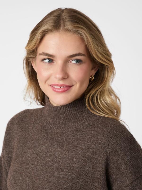 Neo Noir Paulina Knit Blouse Brown Melange Topp