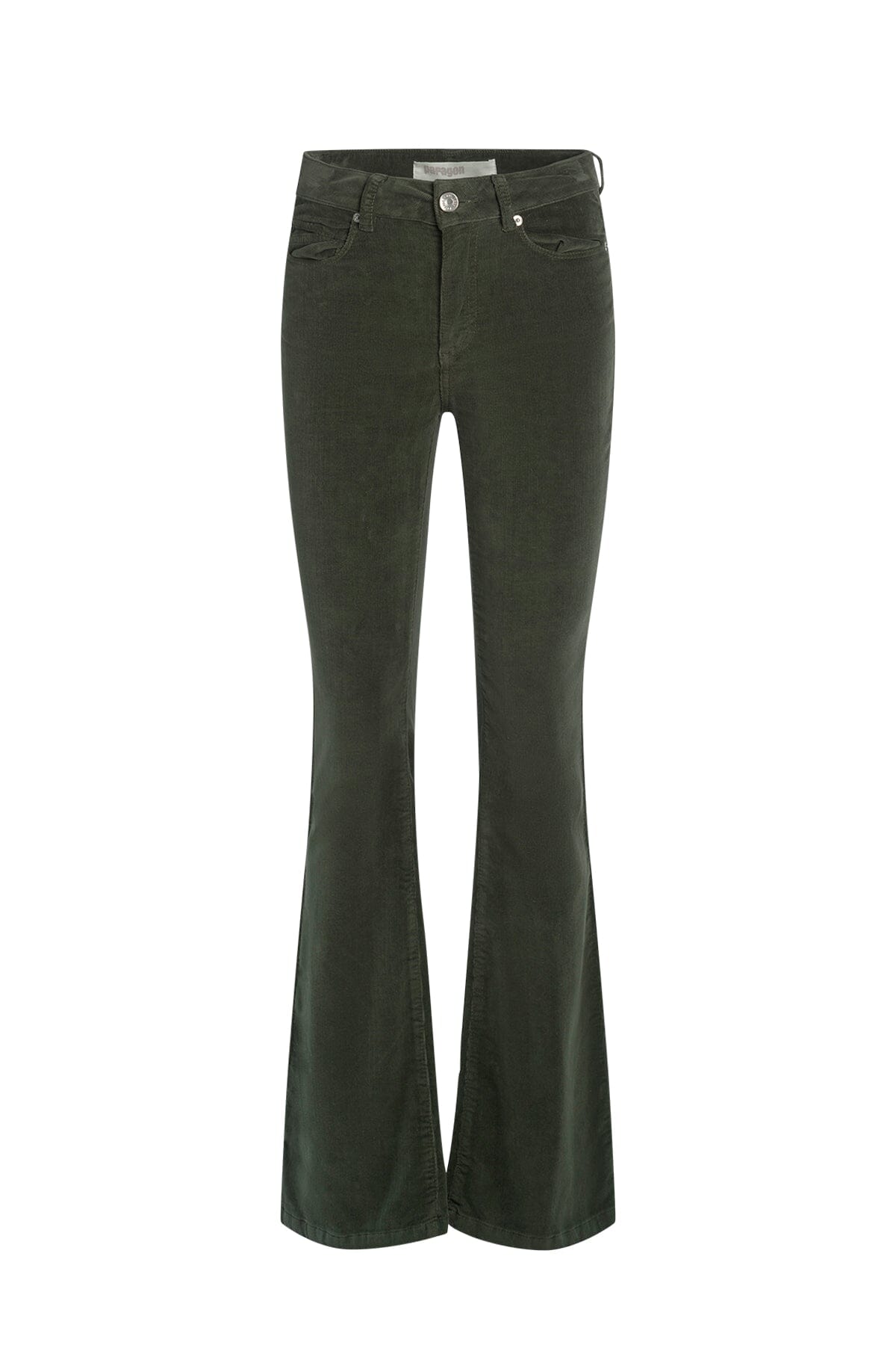 Paragon High Rise Flared Cord Olive Green Bukse