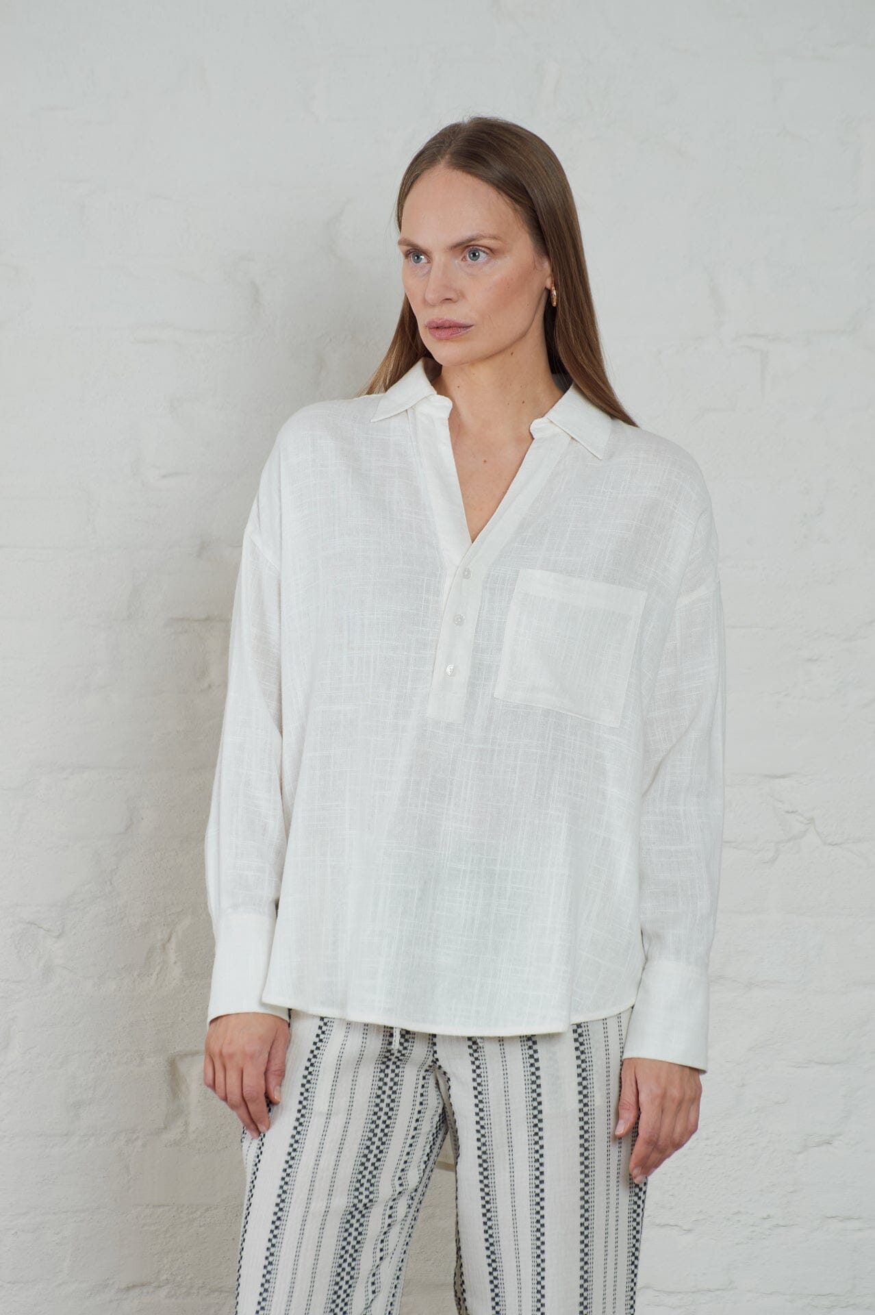 ArnieSays: Hills Linen Blend Offwhite Skjorte