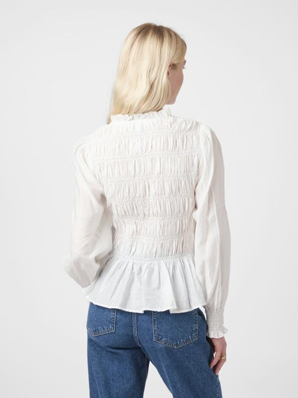 Neo Noir Mocca Smock Blouse Off White Bluse