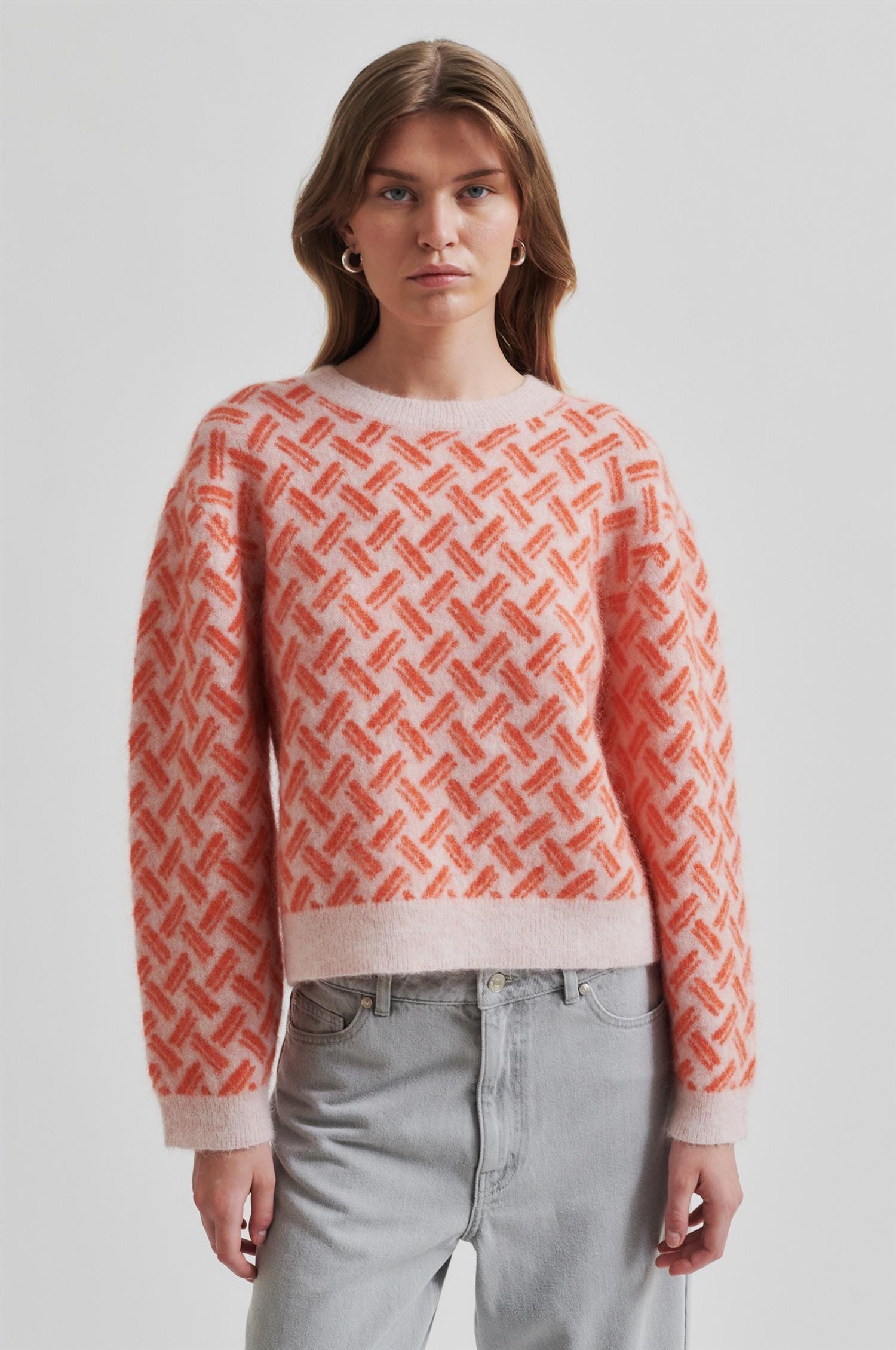 Second Female Kaja Knit O-Neck Poinciana Genser