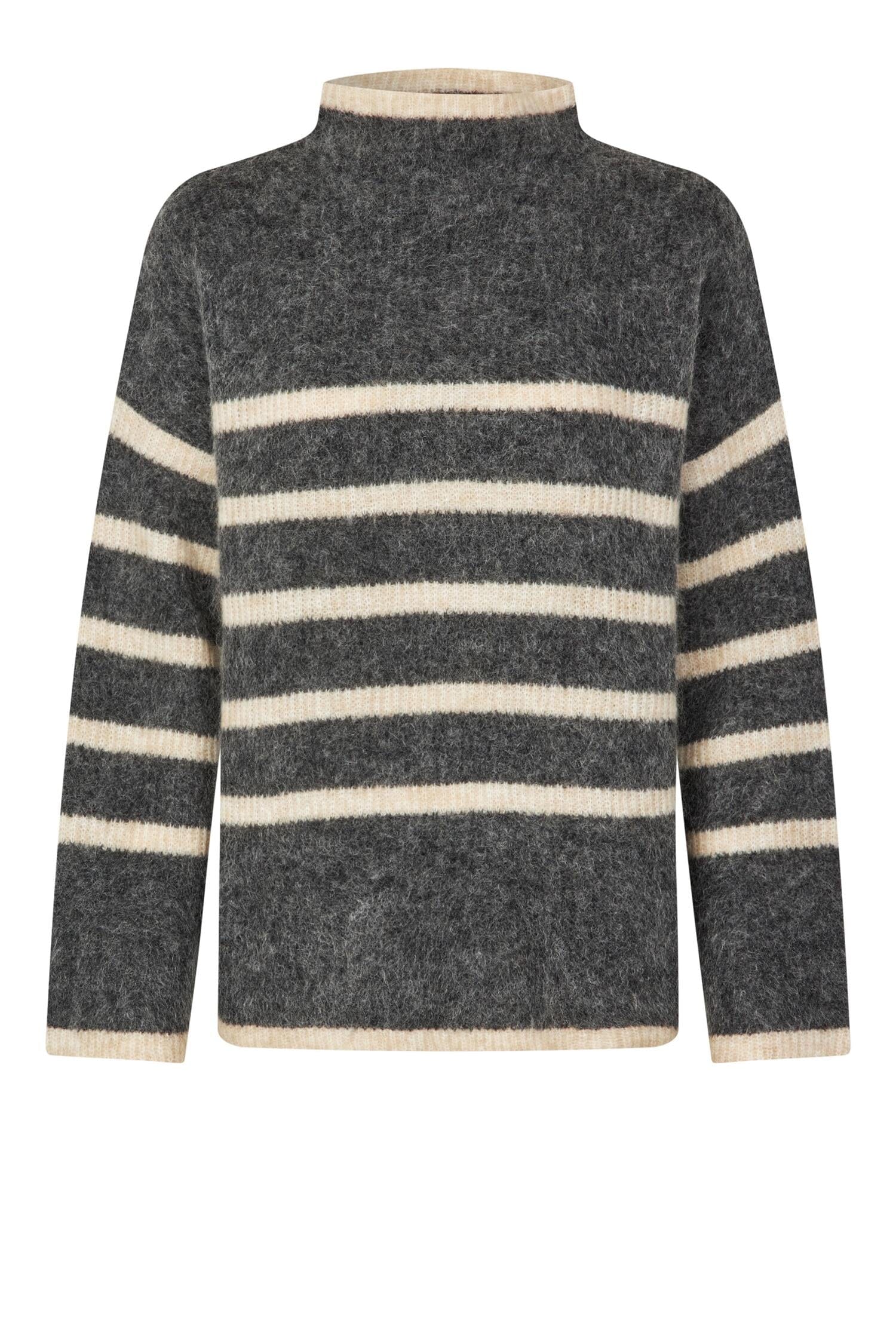 Second Female Ovalis Knit T-Neck Volcanic Ash Genser