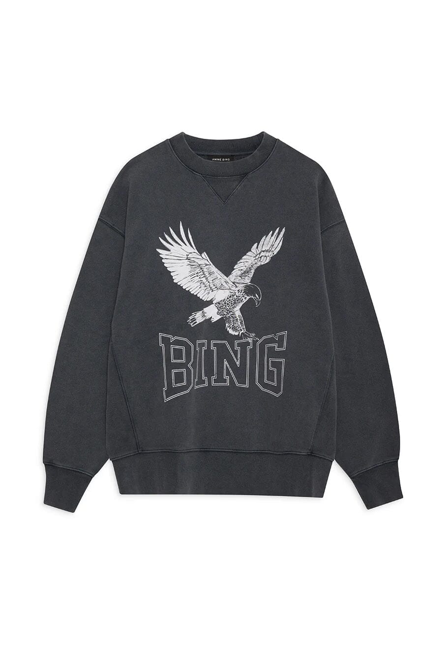 Anine Bing Alto Sweatshirt Retro Eagle Washed Black Genser