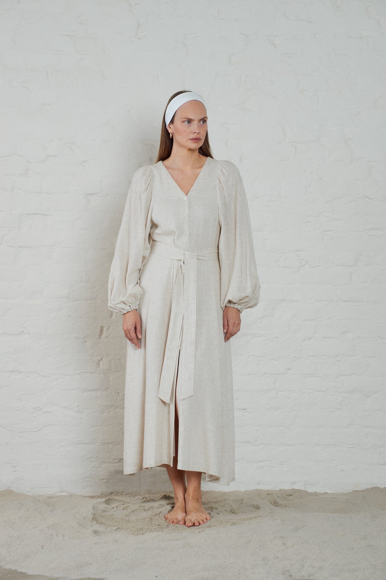 ArnieSays: Milla Linen Blend Ecru Melange Kjole