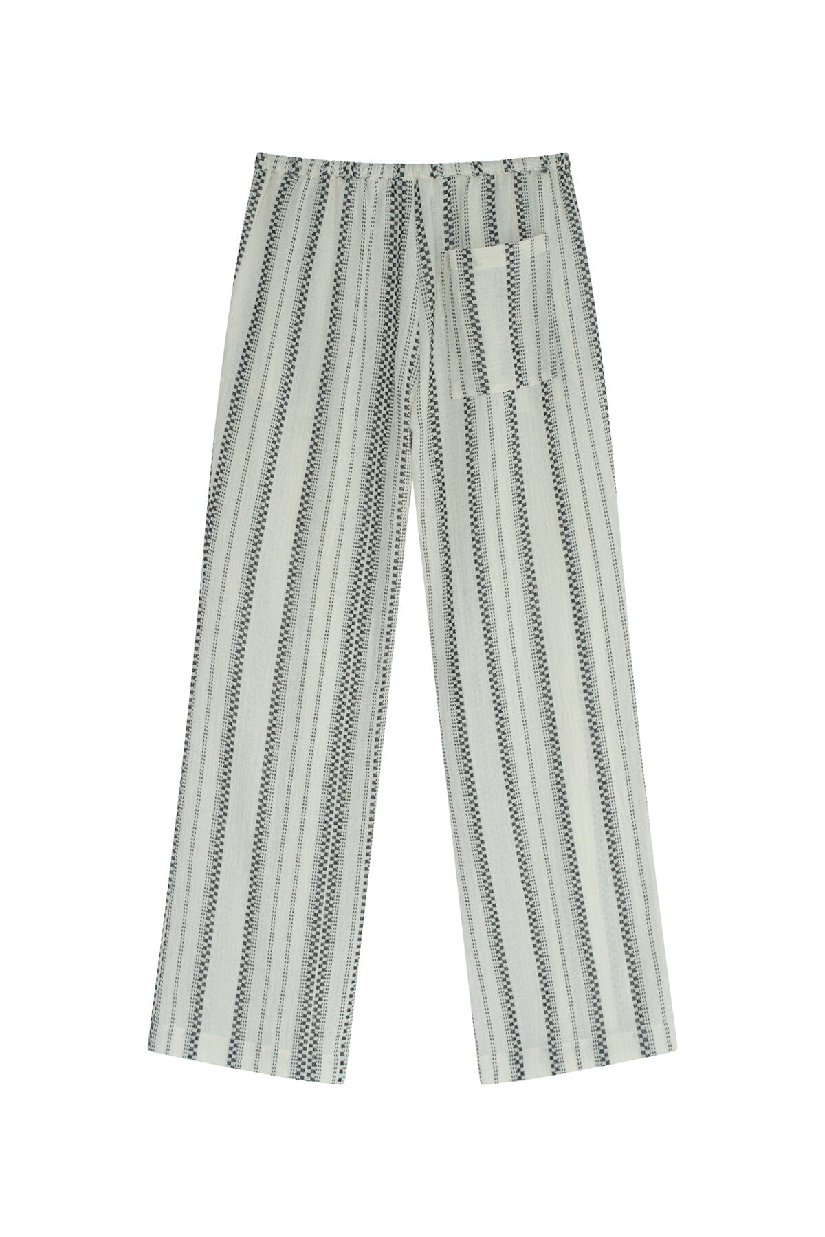 ArnieSays: Euston Striped Gauze Ecru/Black Bukse