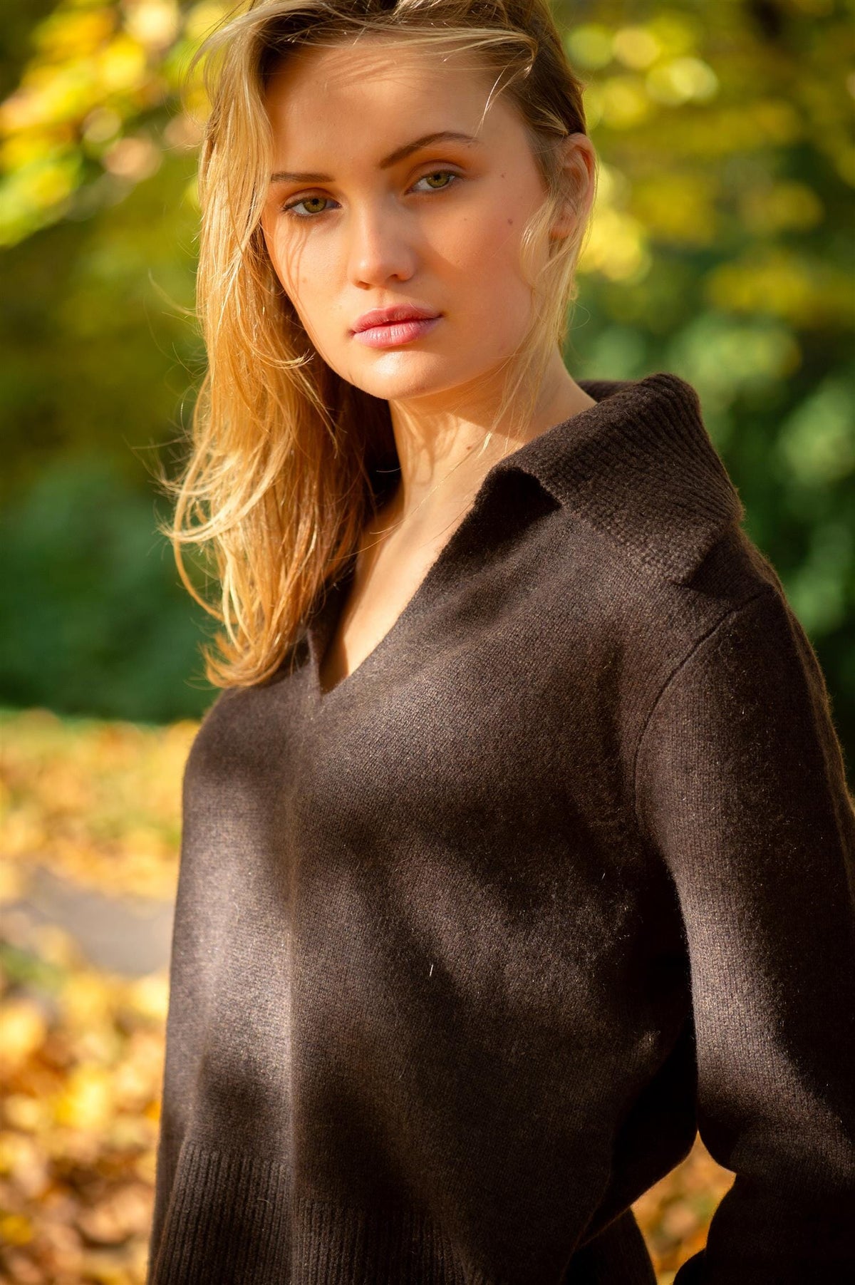 Aurora Victoria Cashmere Pullover Brown Genser