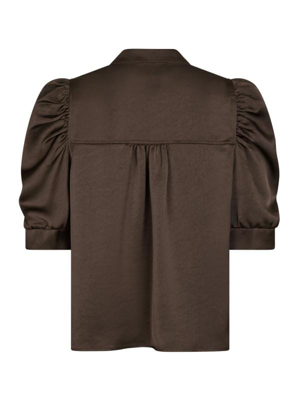 Neo Noir Roella Heavy Sateen Blouse Dark brown Bluse