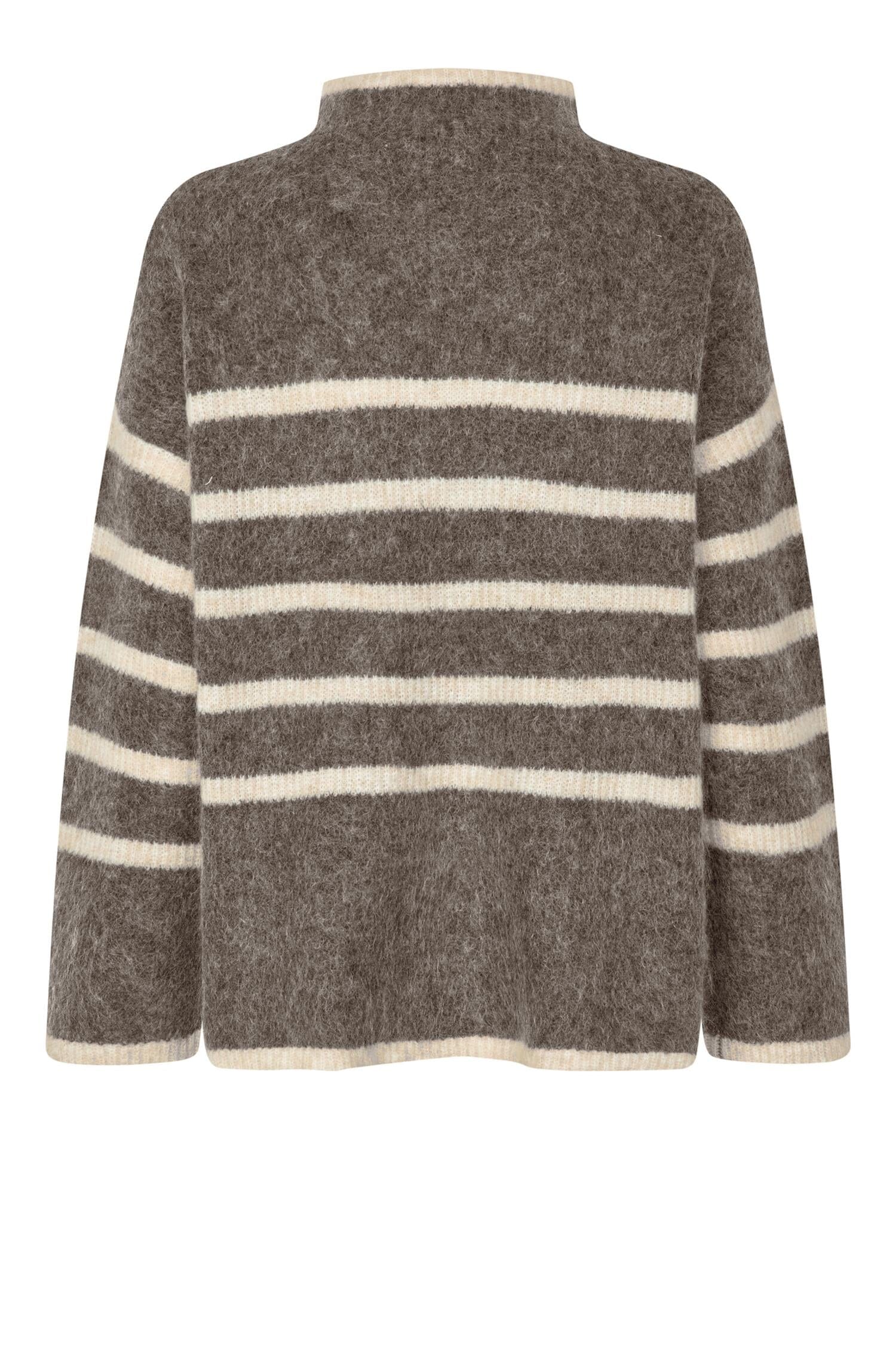 Second Female Ovalis Knit T-Neck Chocolate Chip Genser