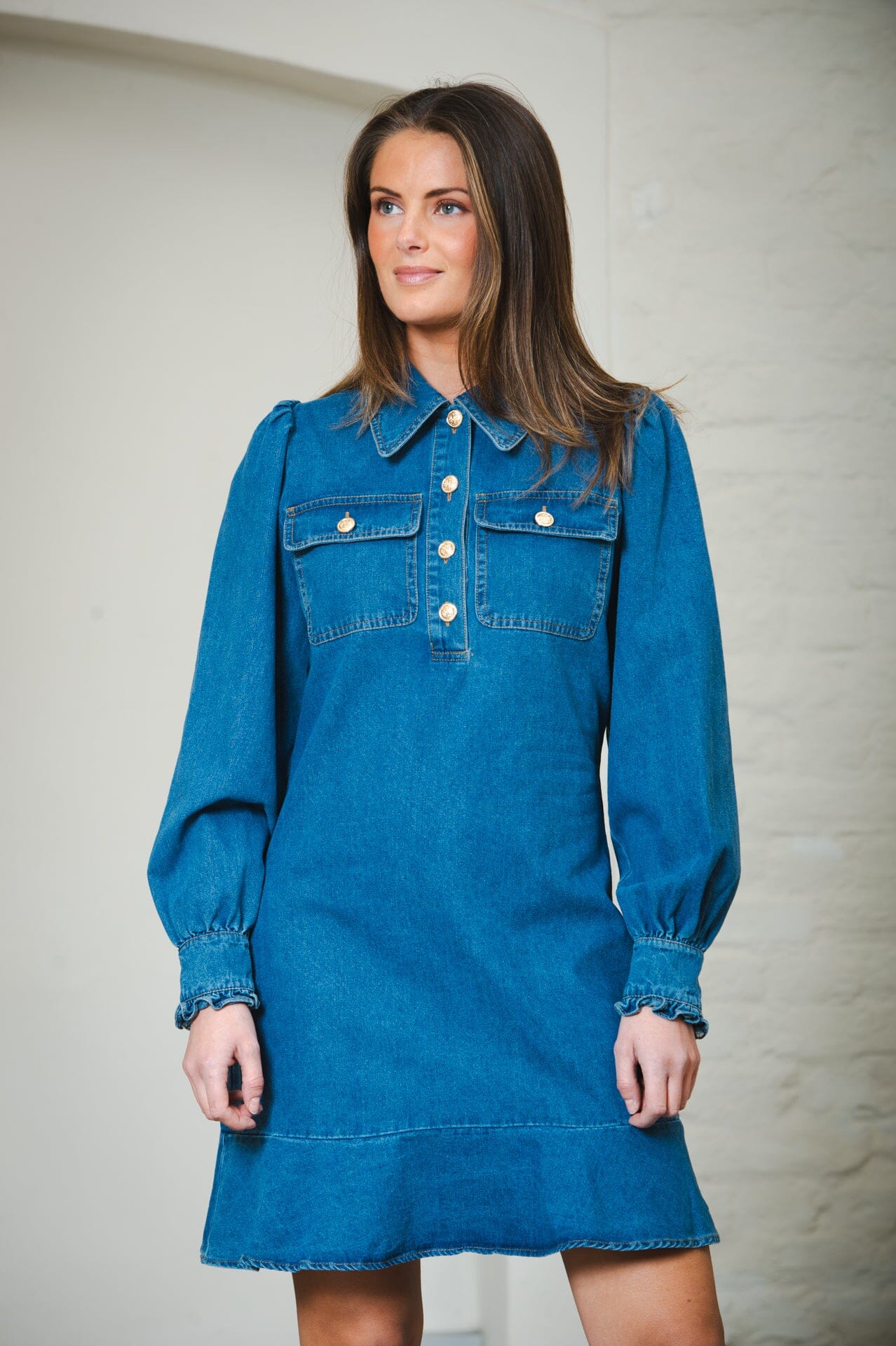 Neo Noir Nikko Denim Dress Blue Kjole