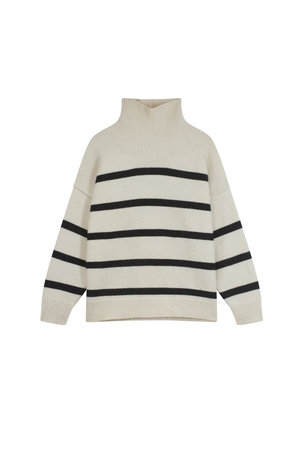 ArnieSays: Cece Stripe Offwhite/Charcoal Genser