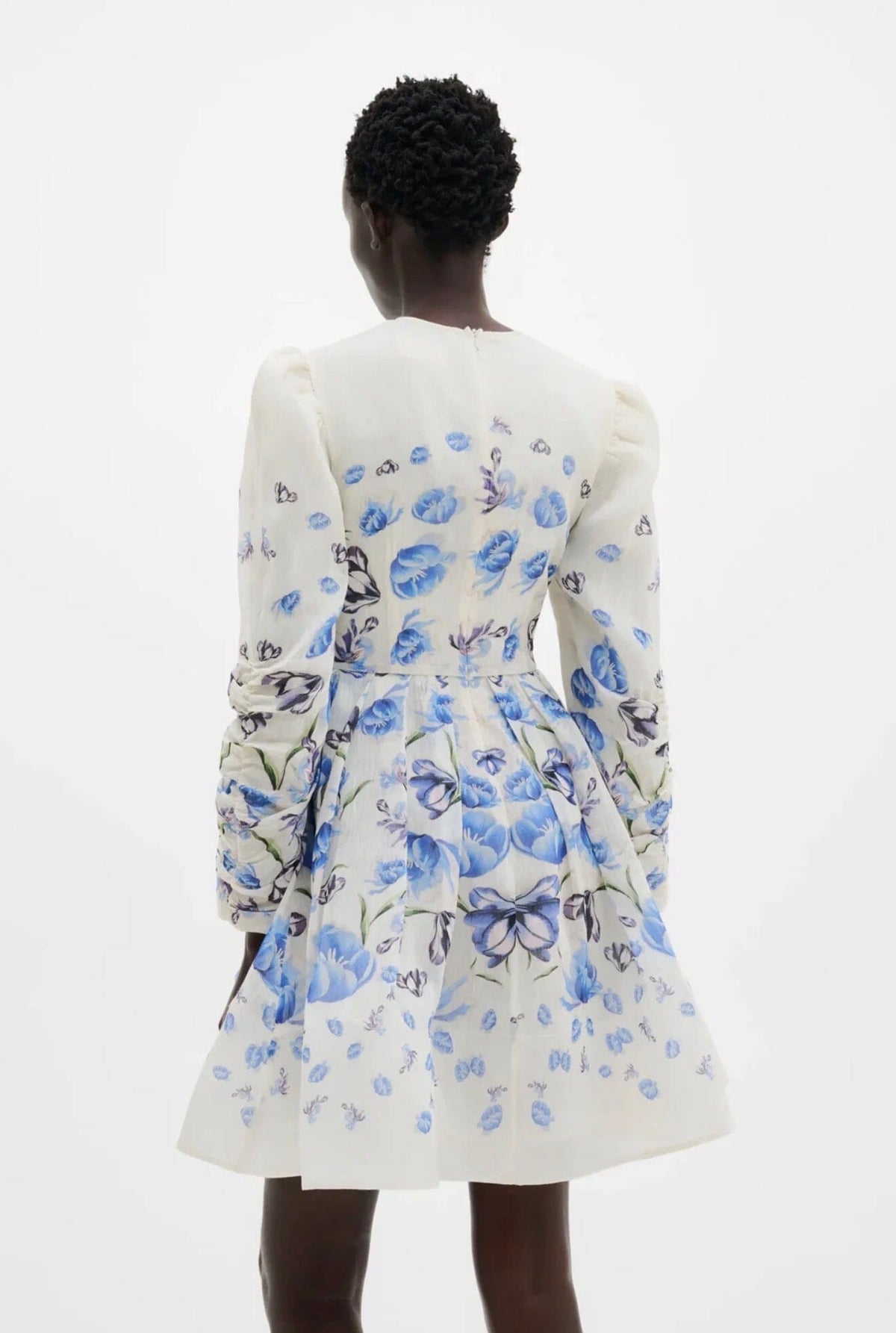Malina Leoni Silk Blend Mini Dress Tulip Blue Kjole