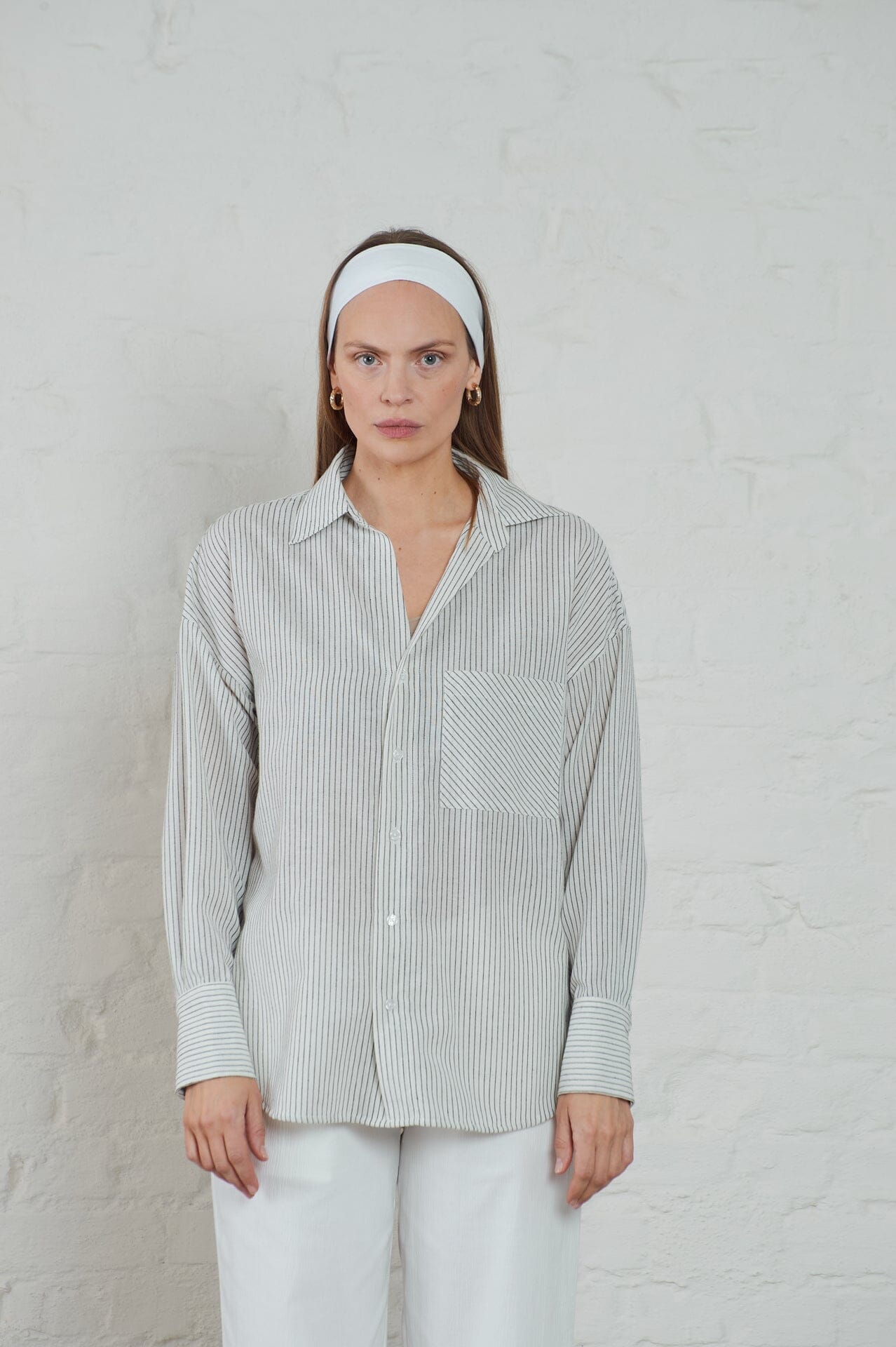 ArnieSays: Rocha Striped Linen Offwhite/Black Combo Skjorte