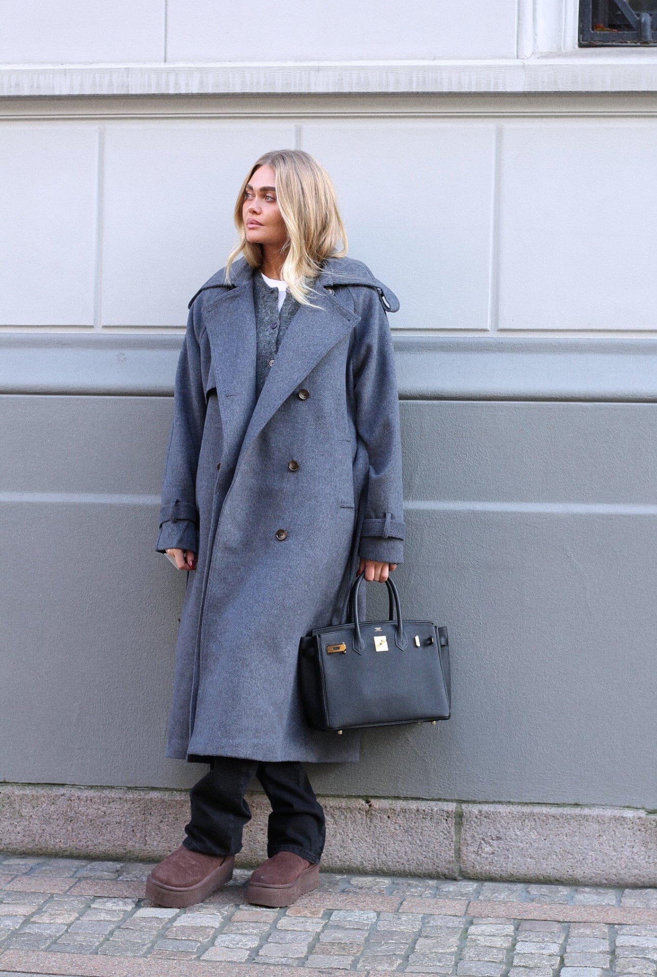 Clermonte Caia Coat Wool Mix Dk Grey Ytterplagg