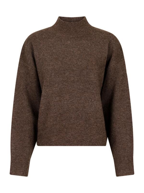 Neo Noir Paulina Knit Blouse Brown Melange Topp
