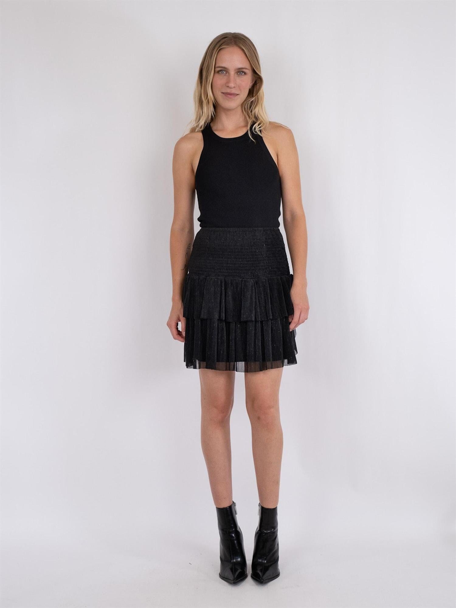 Neo Noir Carin Glitz Skirt Black Skjørt