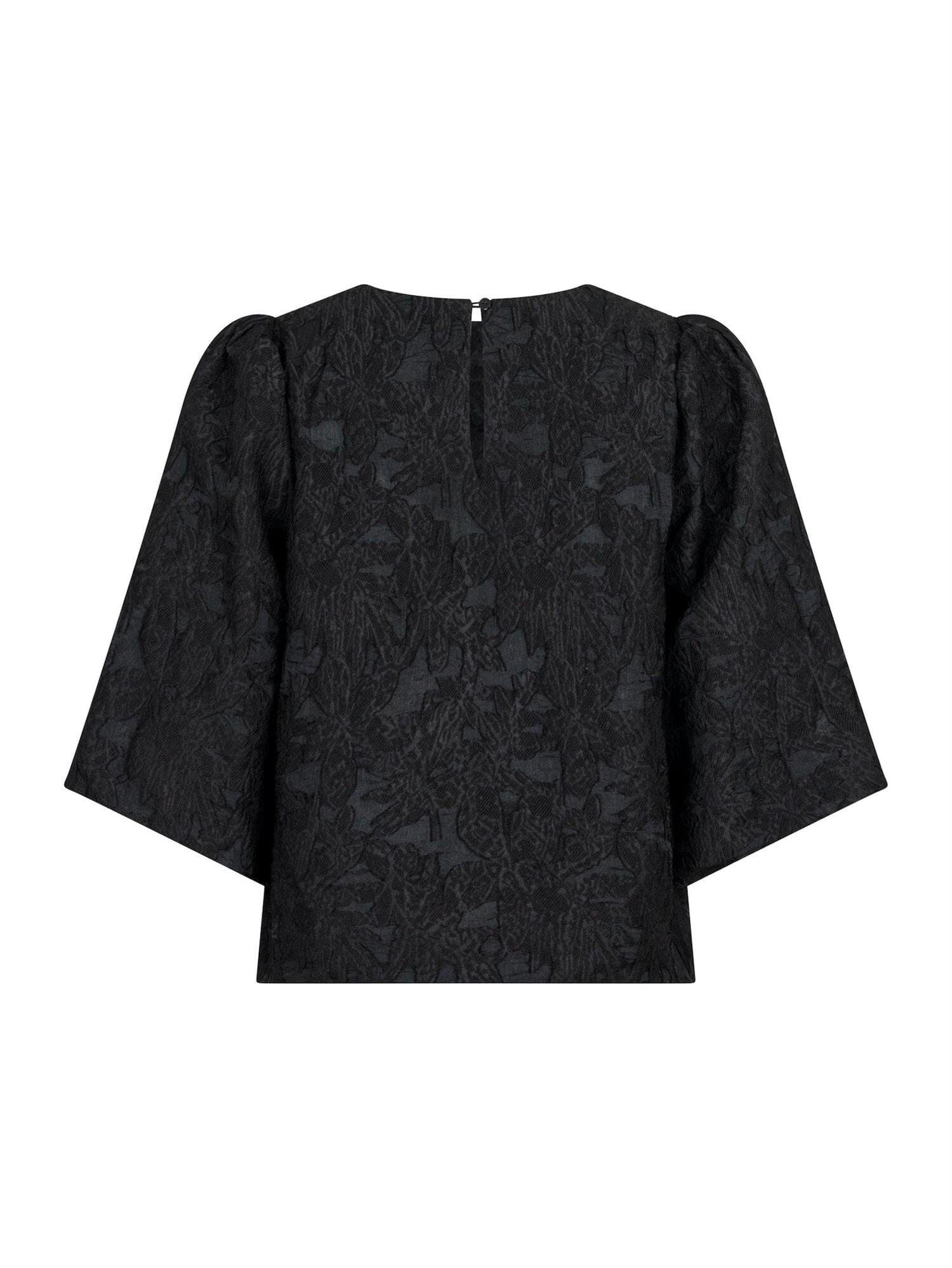 Neo Noir Lava Brocade Blouse Black Bluse