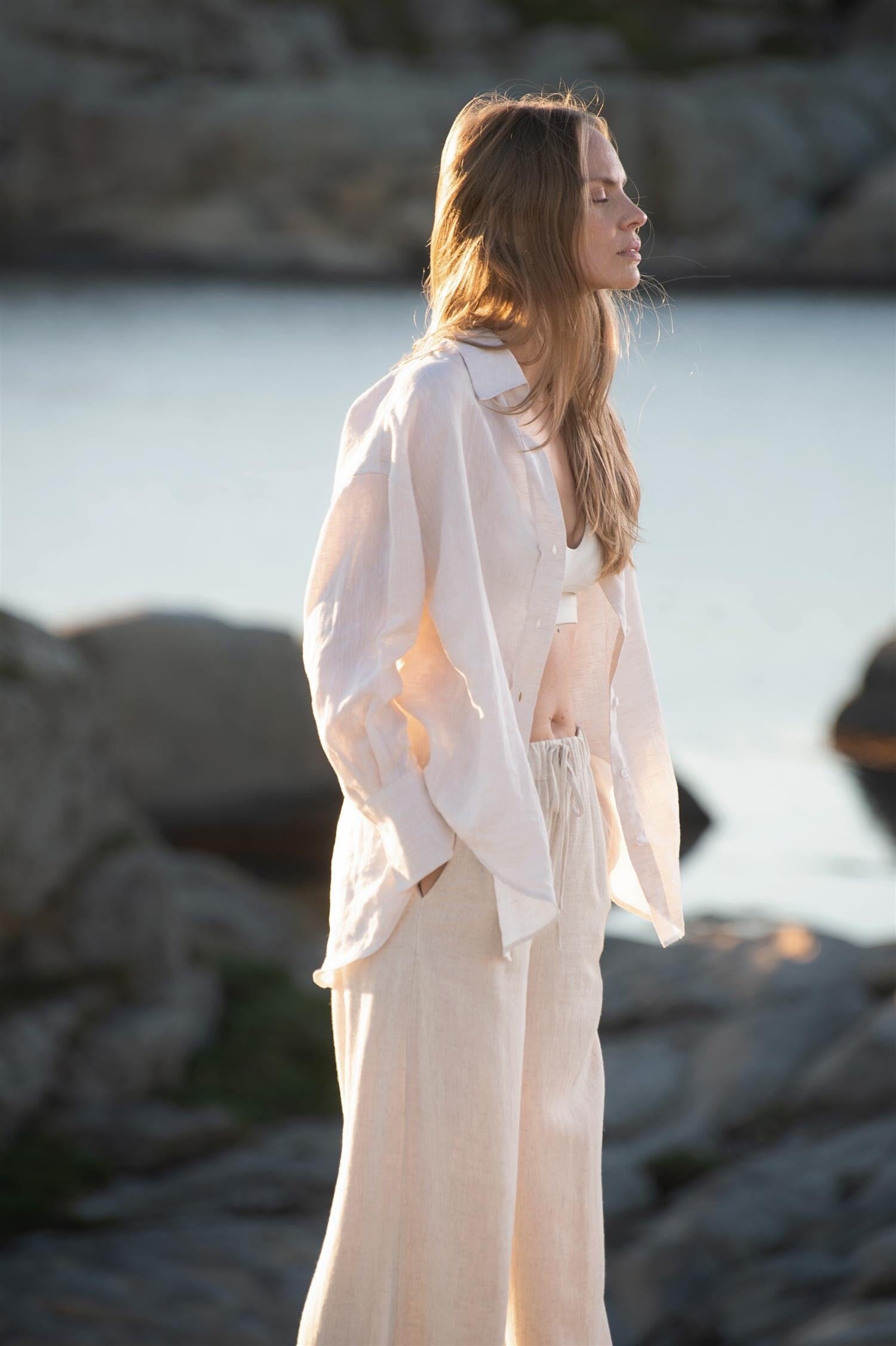 ArnieSays: Allen Linen Solid Beige Skjorte