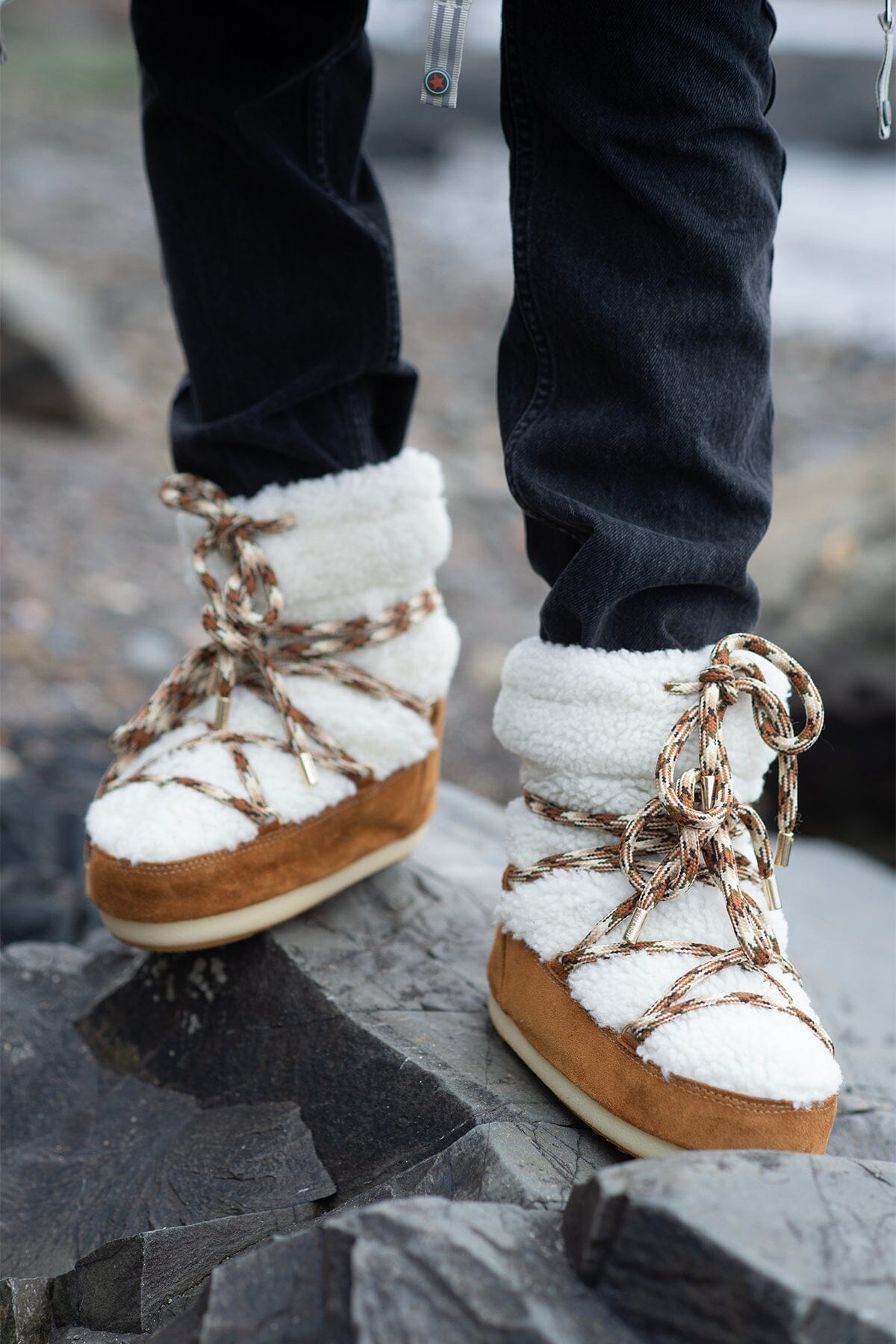Moon Boot Soft Low Shearling Whisky/Off White Sko