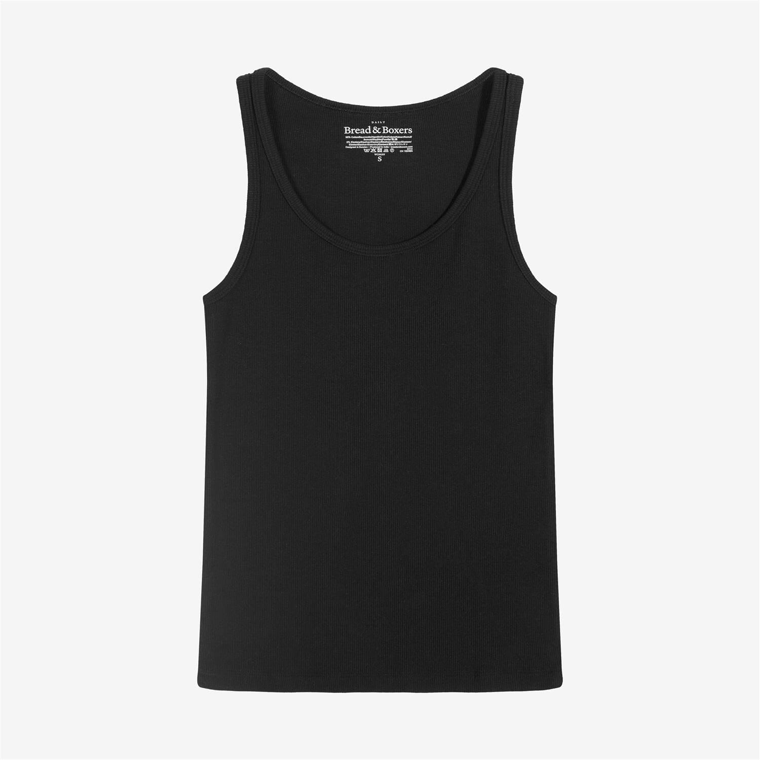Bread and Boxers Tank Ribbed Black T-shirt