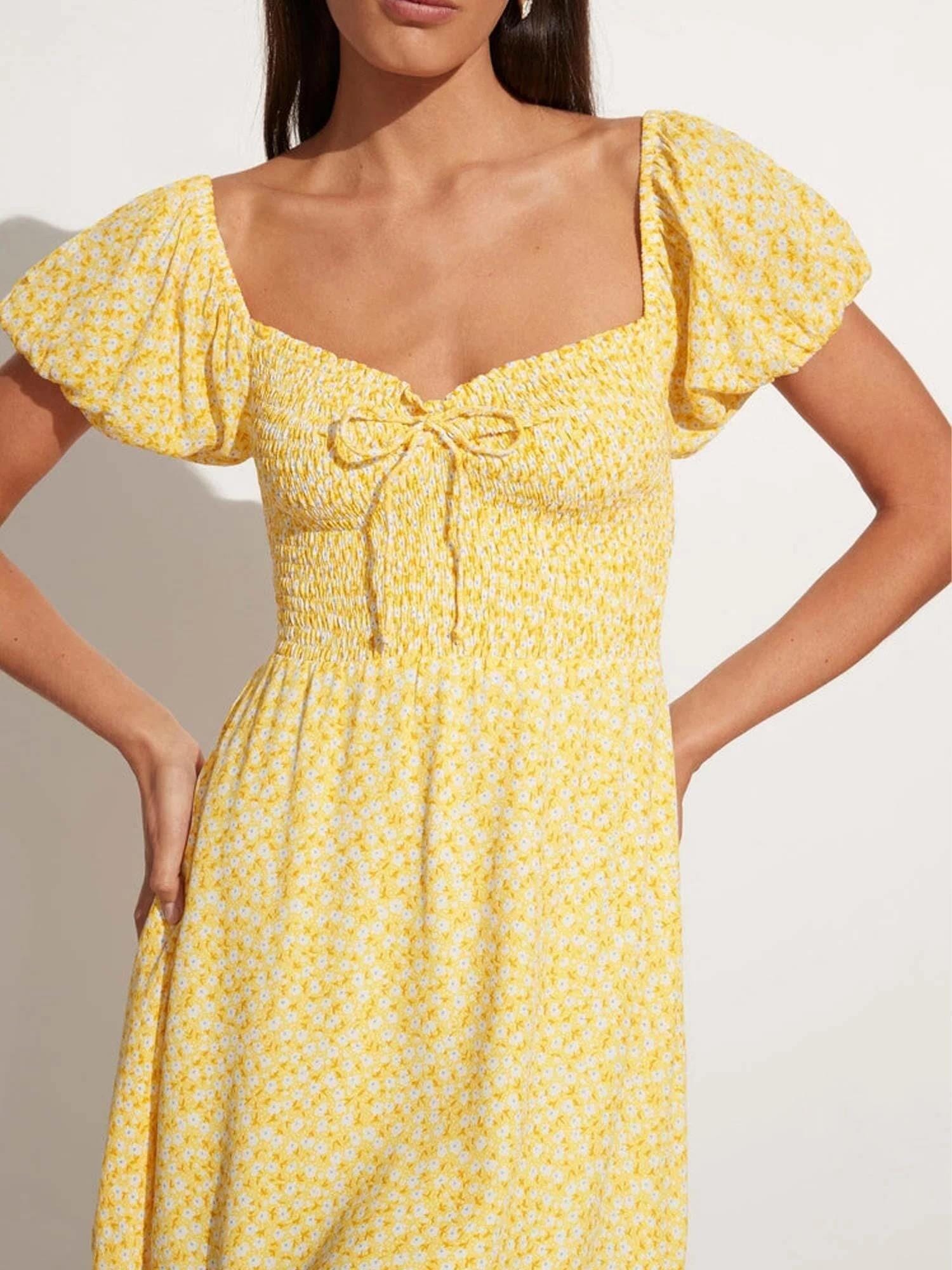 Faithfull The Brand Domenica Mini Dress Marigold Kjole
