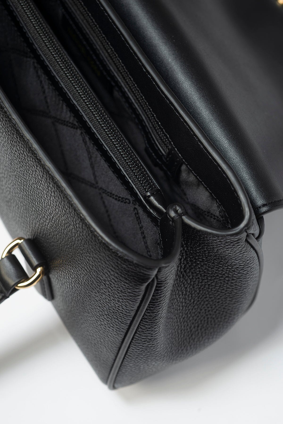 Michael Kors Fleur Medium Leather Shoulder Tote Bag Black Tilbehør