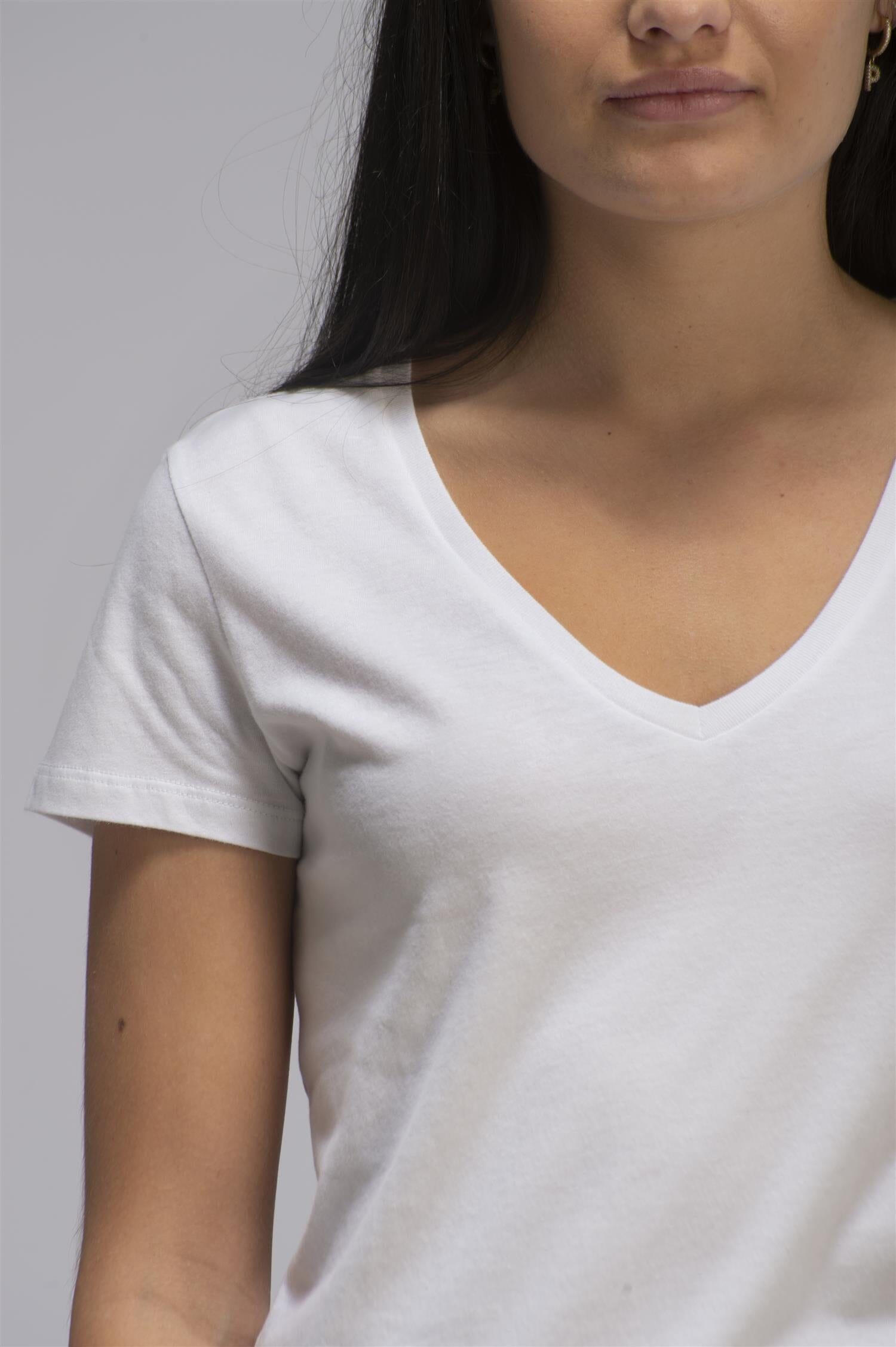 Majestic Filatures Deluxe Cotton Tee V-Neck White T-shirt