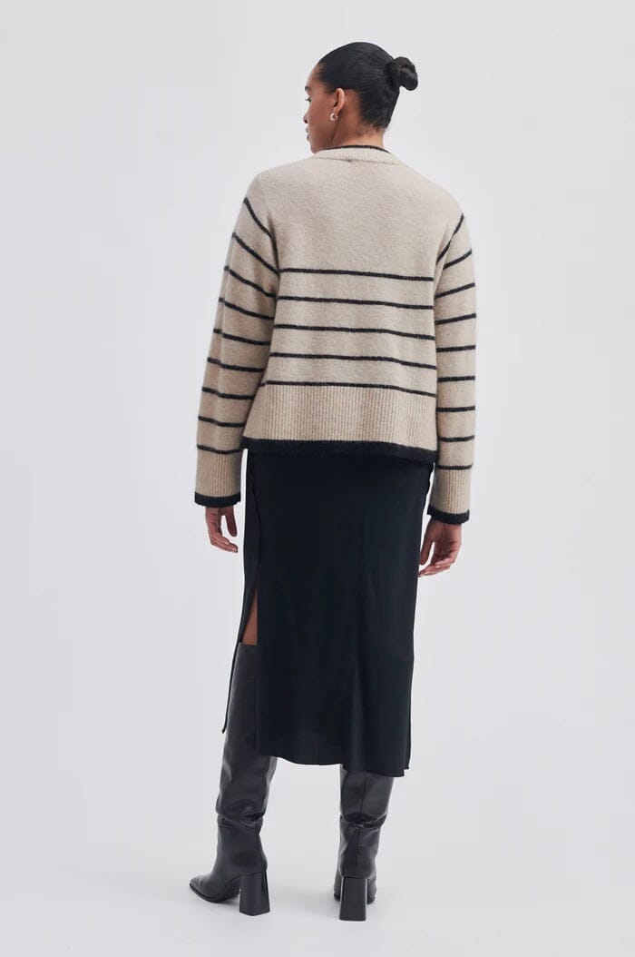 Second Female Laila Knit O-Neck Oxford Tan Genser