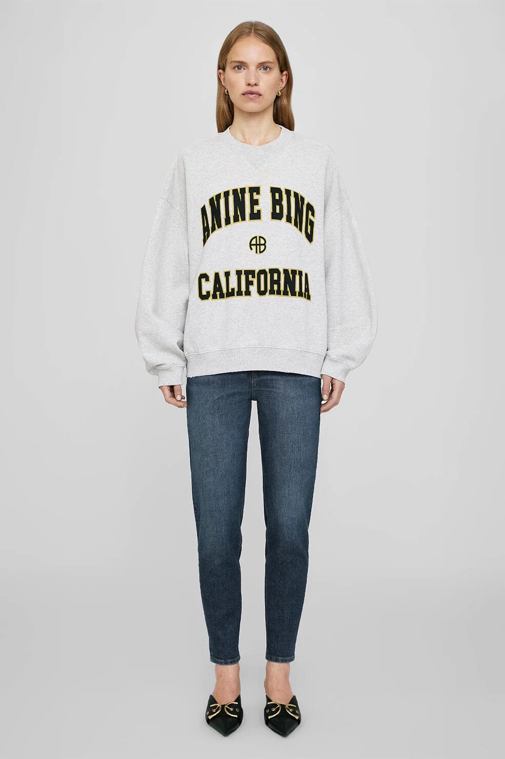 Anine Bing Jaci Sweatshirt Anine Bing California Grey Melange Genser