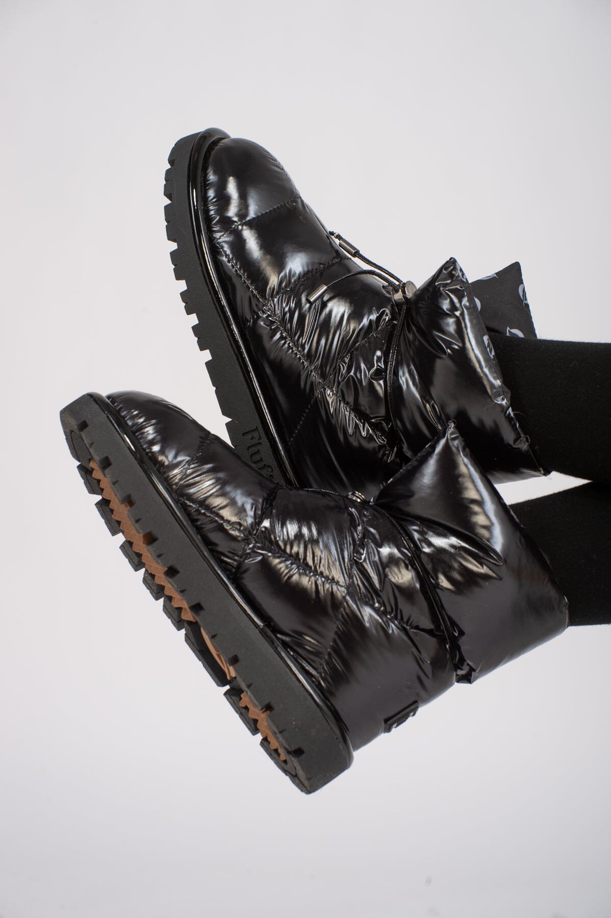 Flufie Shiny Boot Jet Black Sko