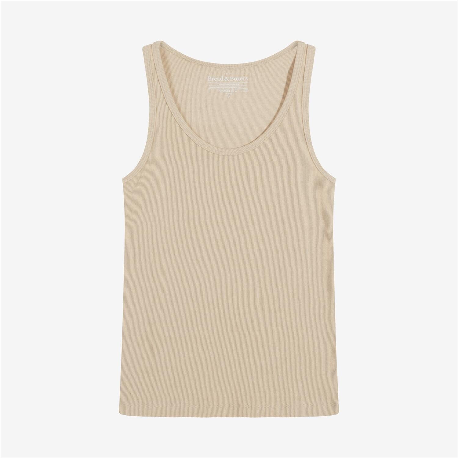 Bread and Boxers Tank Ribbed Beige T-shirt