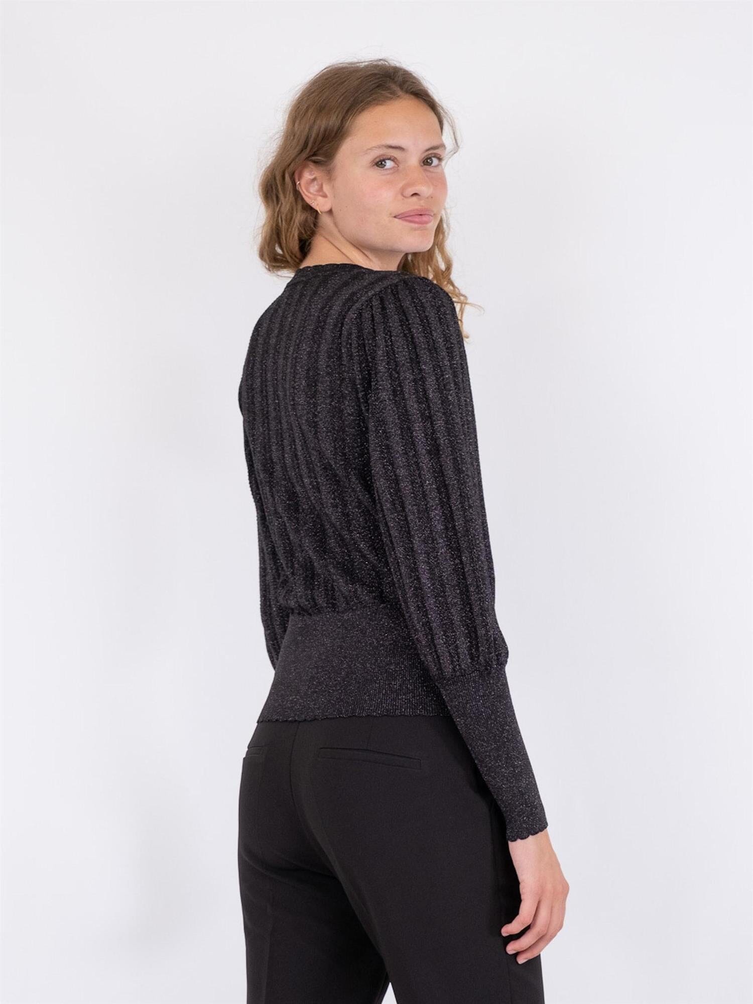 Neo Noir Dary Glitter Knit Blouse Black Genser