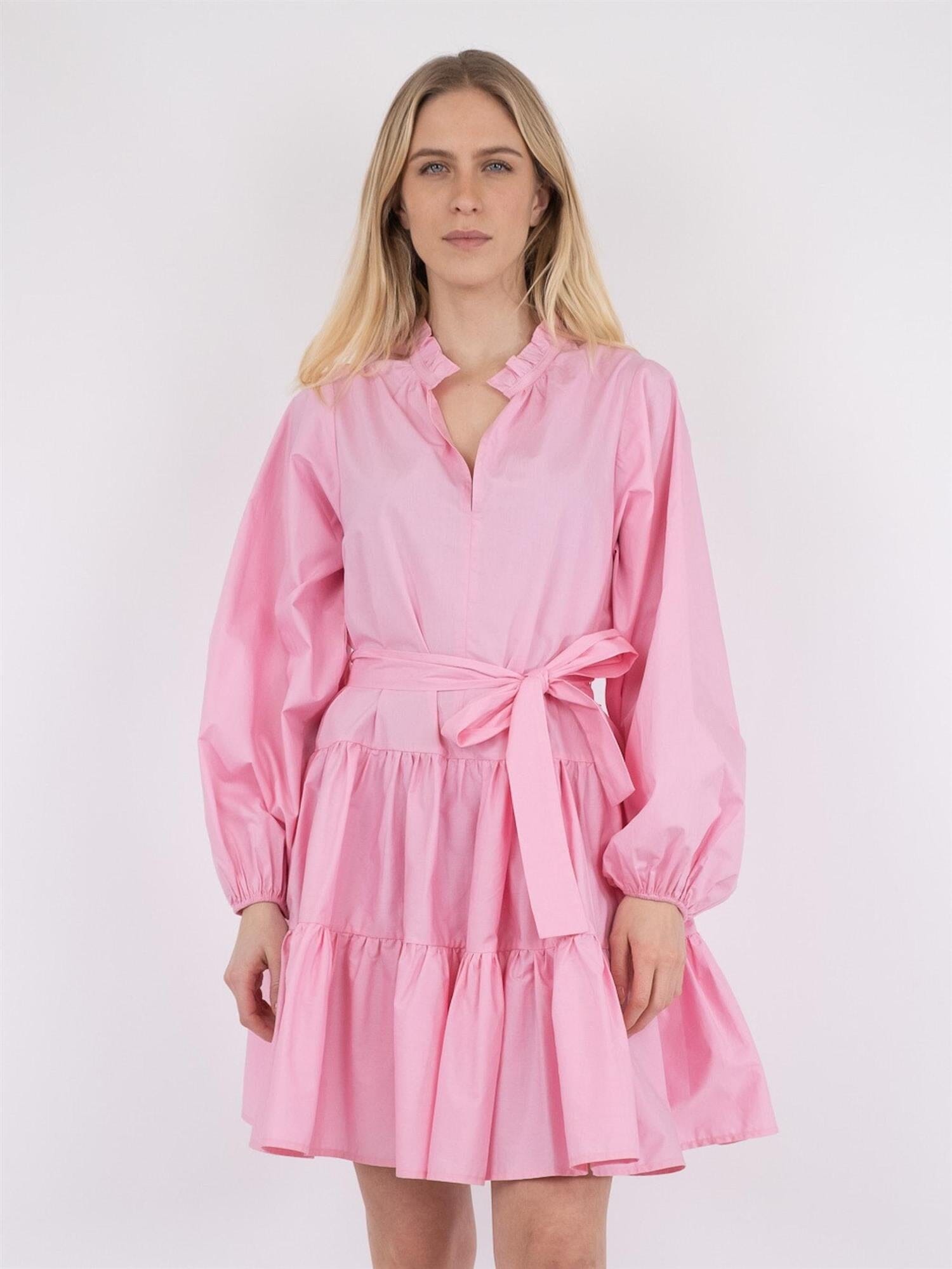 Neo Noir Debbie Poplin Dress Rose Kjole
