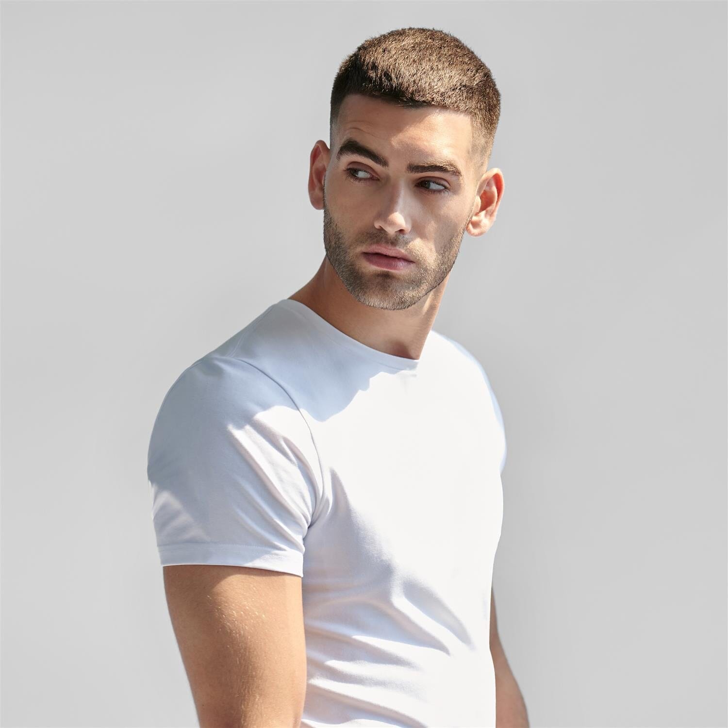 Bread and Boxers Man Cotton Crew-Neck White T-shirt