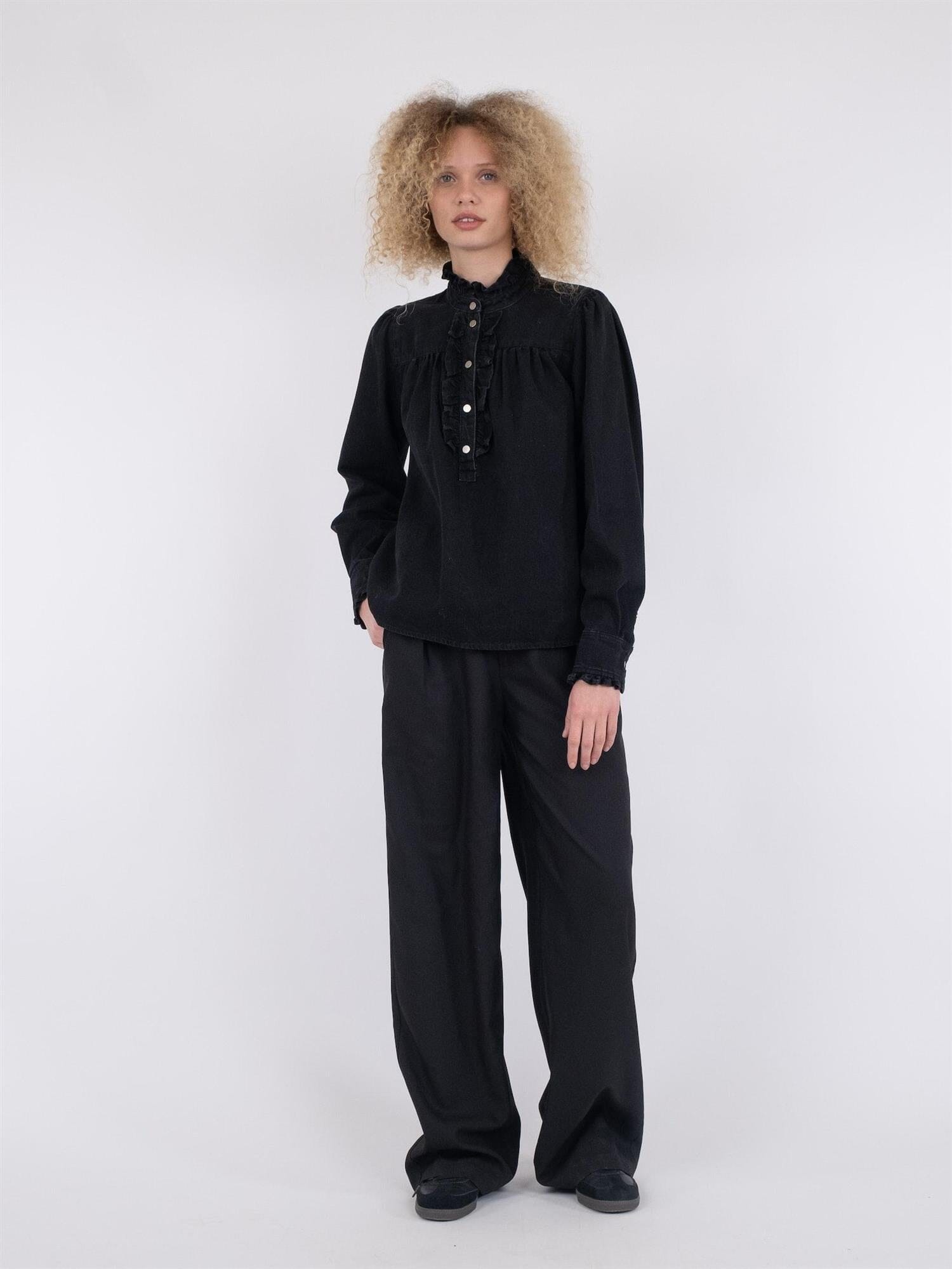 Neo Noir Justine Denim Shirt Black Skjorte