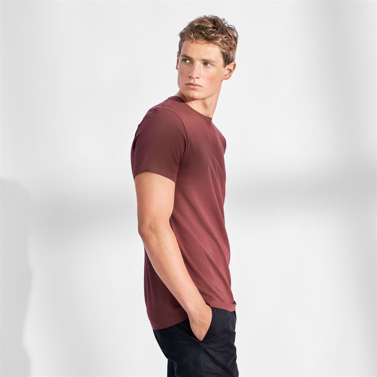 Bread and Boxers Man Cotton Crew-Neck Burgundy T-shirt