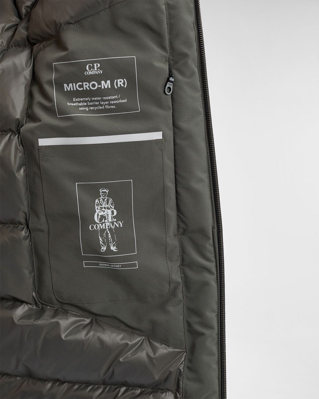 CP Company Micro-M (R) Hooded Down Jacket Olive Night Ytterplagg