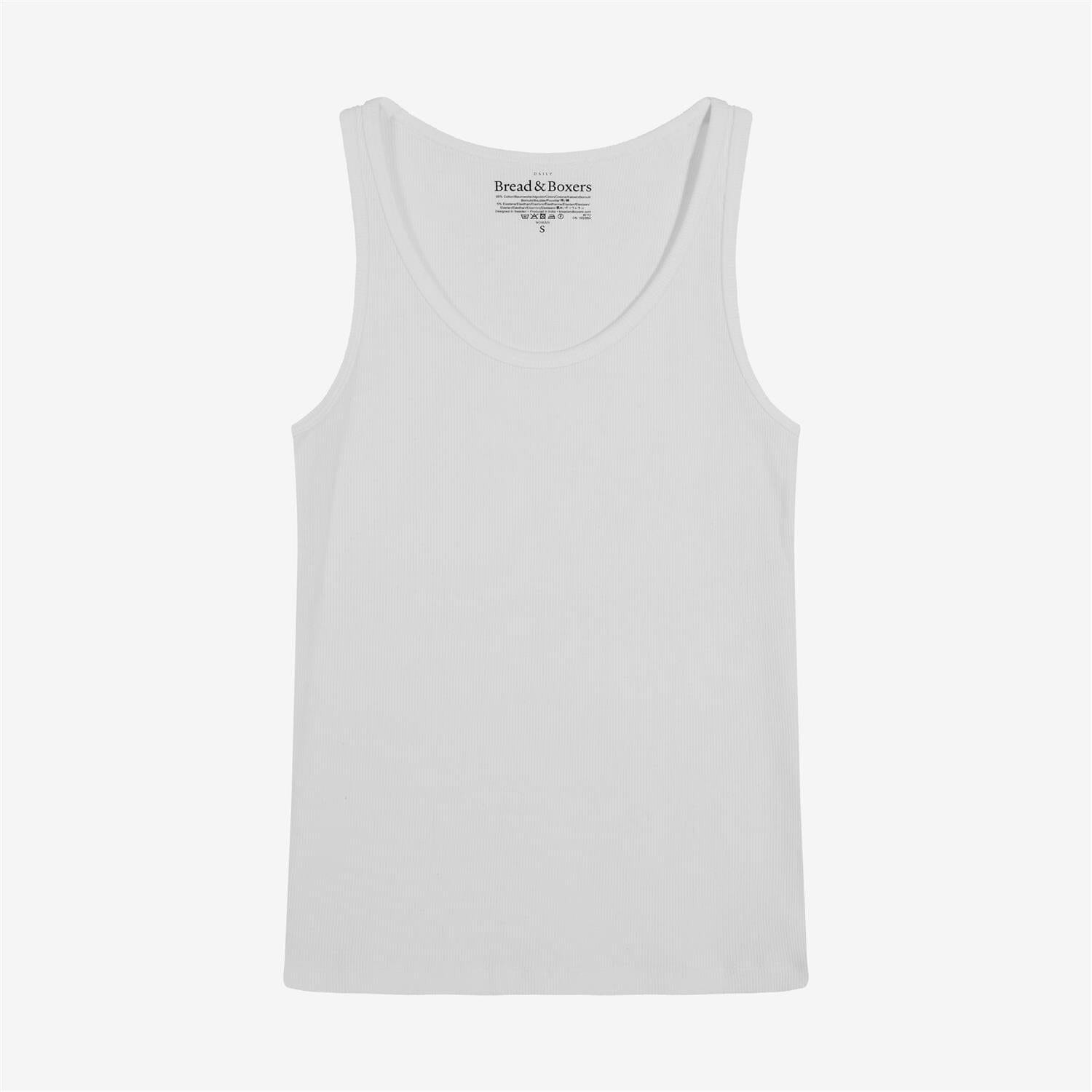 Bread and Boxers Tank Ribbed White T-shirt